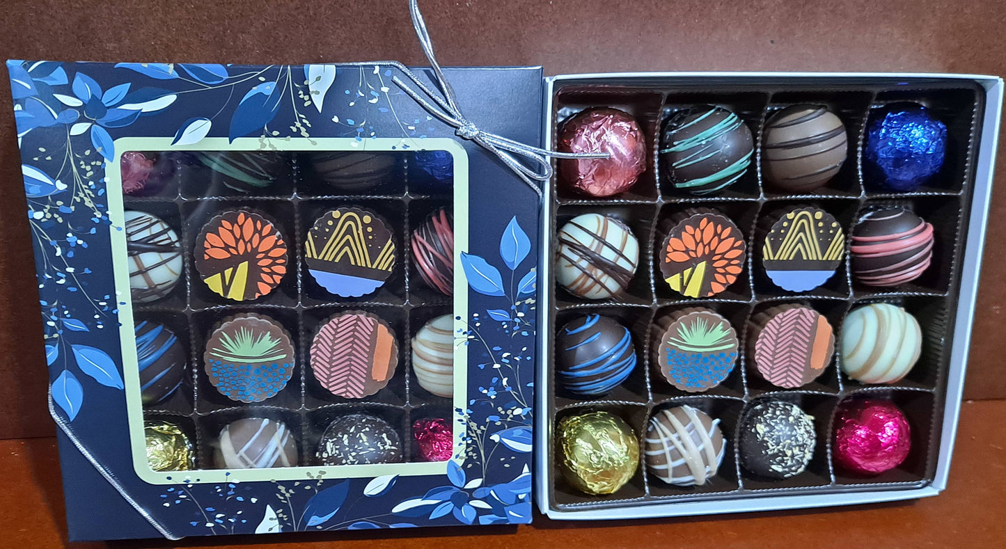 Fall Floral Window Chocolate Truffles Gift Box: 9 pieces