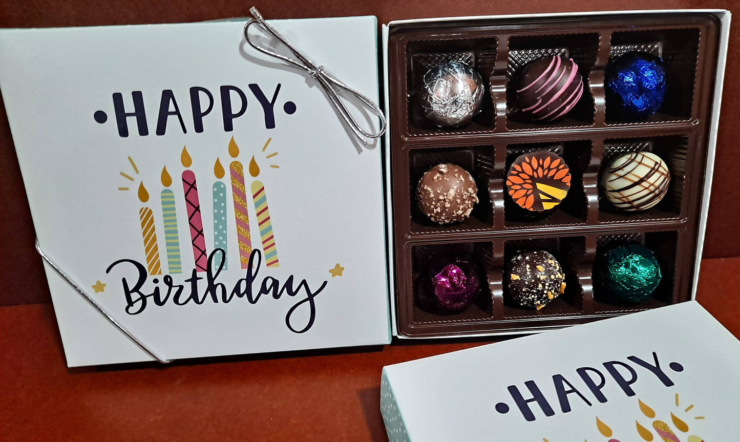 Happy Birthday Chocolate Truffles Gift Box 9 pieces