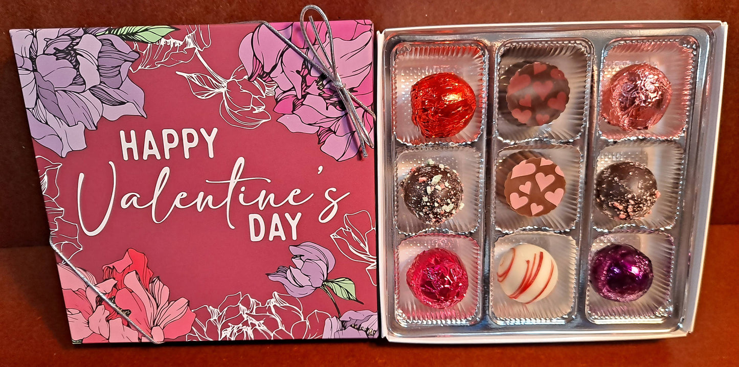 Happy Valentine's Day Truffle Gift Box 9 pieces