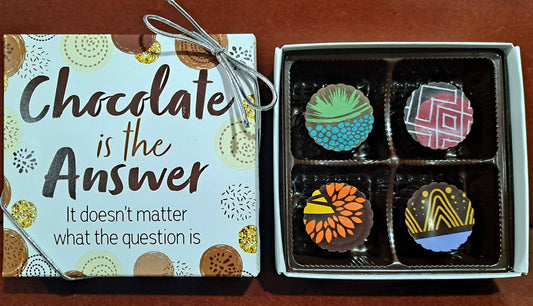 Chocolate Is the Answer 4-Piece Truffles Gift Box