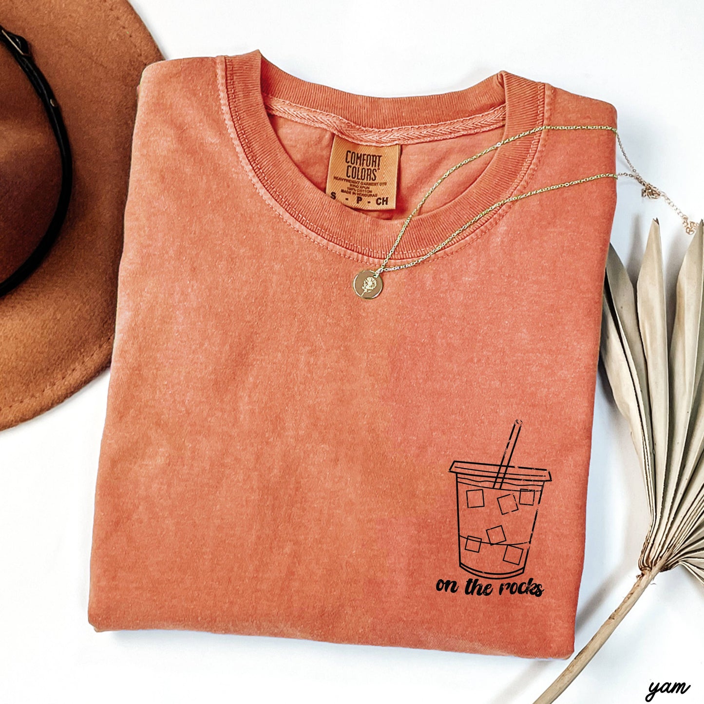 On the Rocks Iced Coffee Tee Light Green