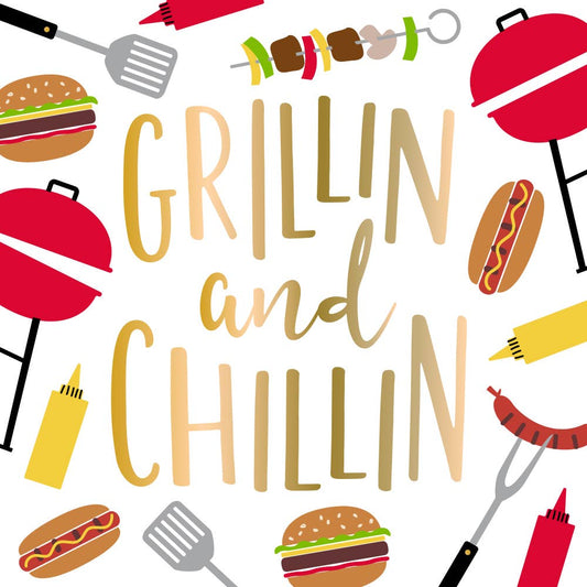 Fun Cocktail Napkins | Grillin and Chillin - Foil