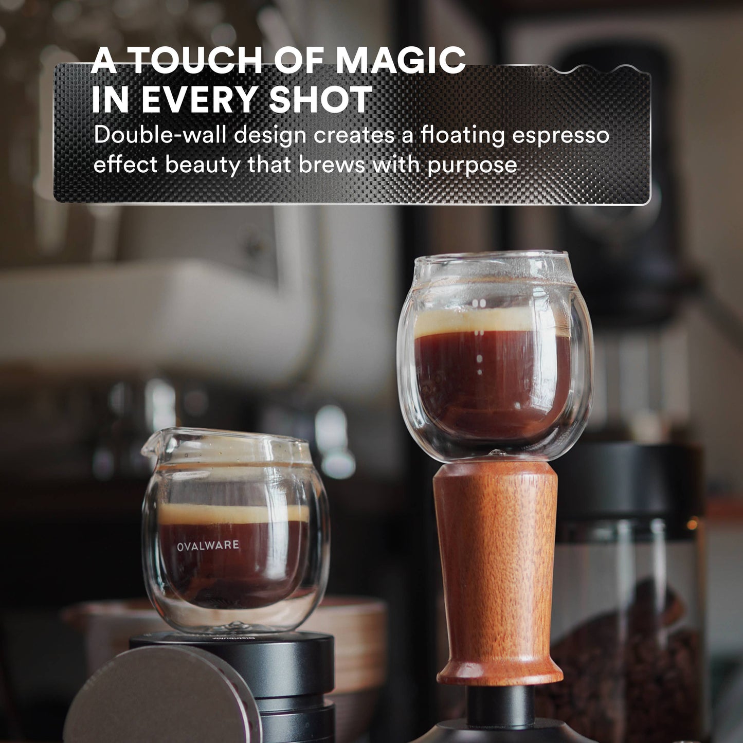 Double Wall Espresso Pouring Glass with Spout - 80ml / 2.7oz