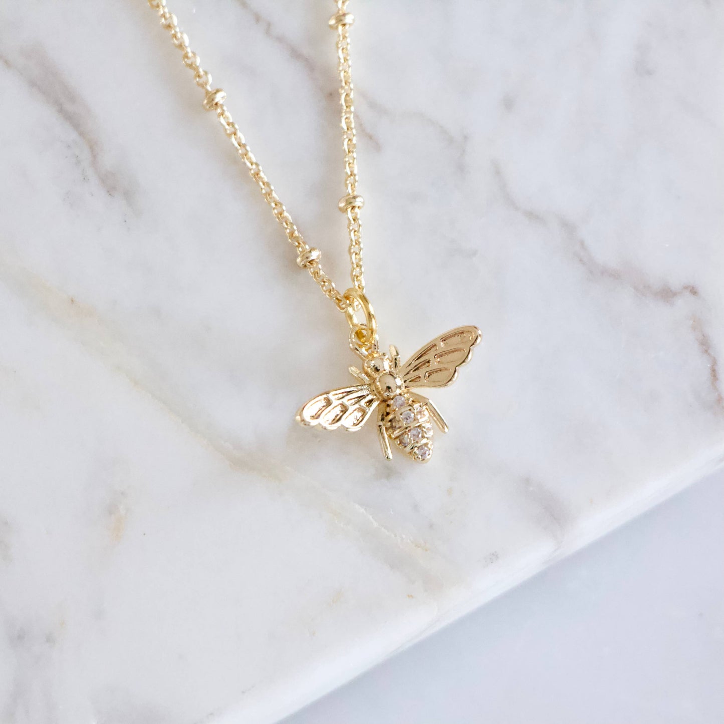 CZ Queen Bee Necklace
