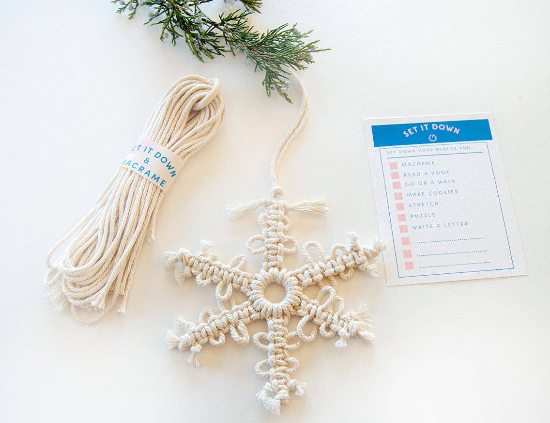 DIY Snowflake Ornament Macrame Kit