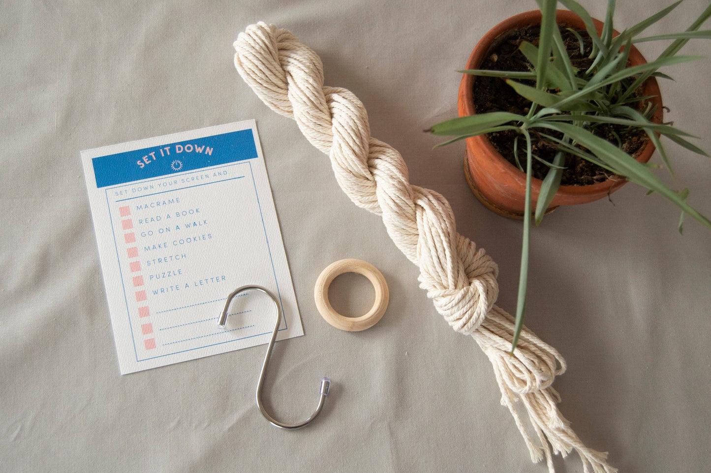 DIY Macrame Plant Hanger Kit: Small