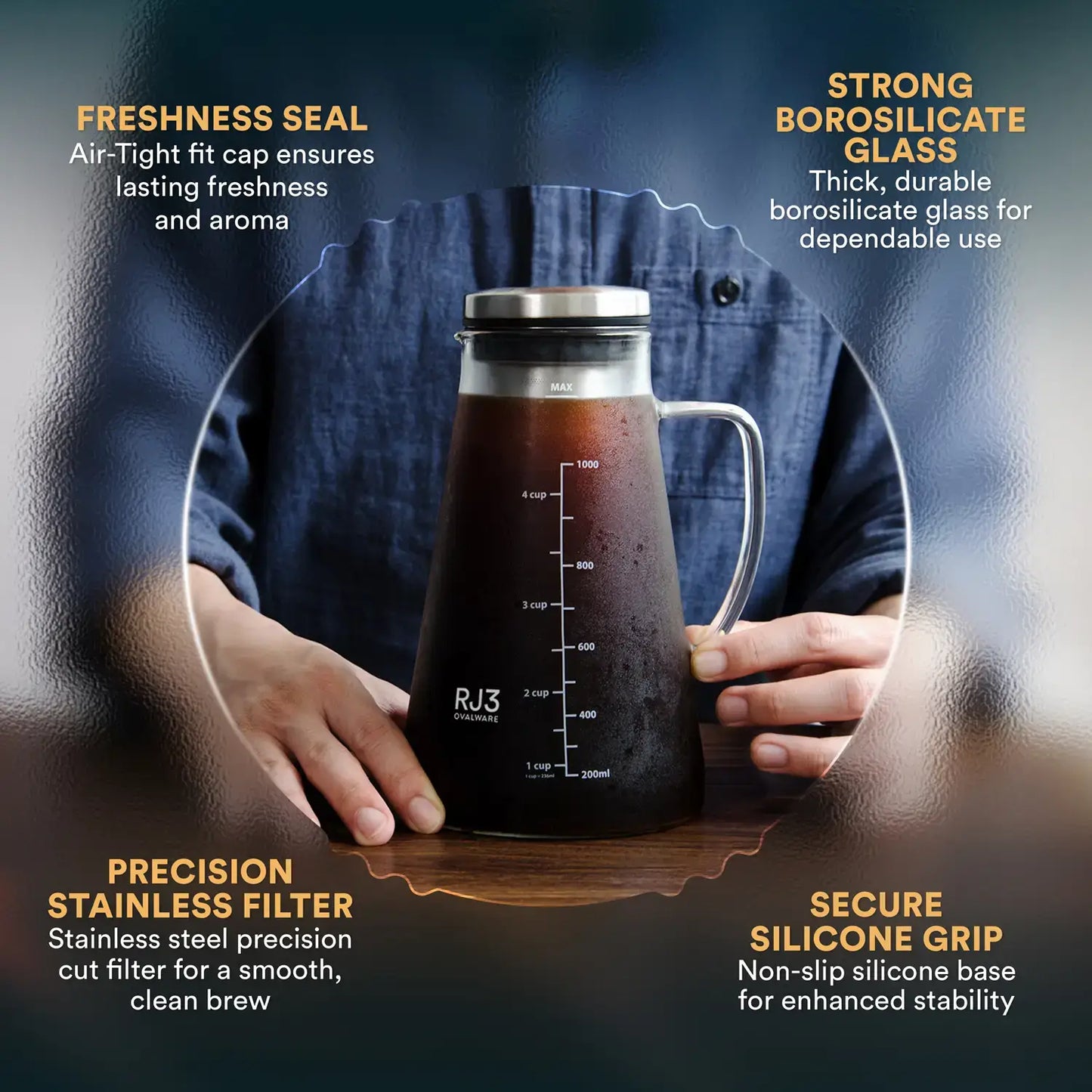 Airtight Cold Brew Iced Coffee Maker Pitcher