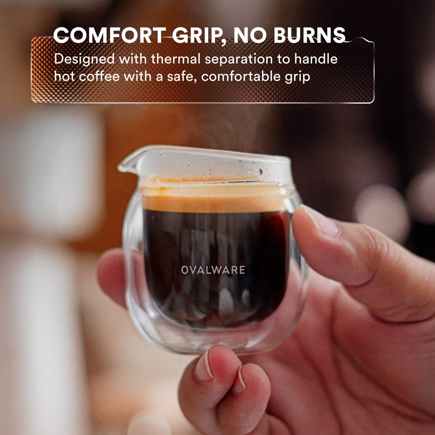 Double Wall Espresso Pouring Glass with Spout - 80ml / 2.7oz