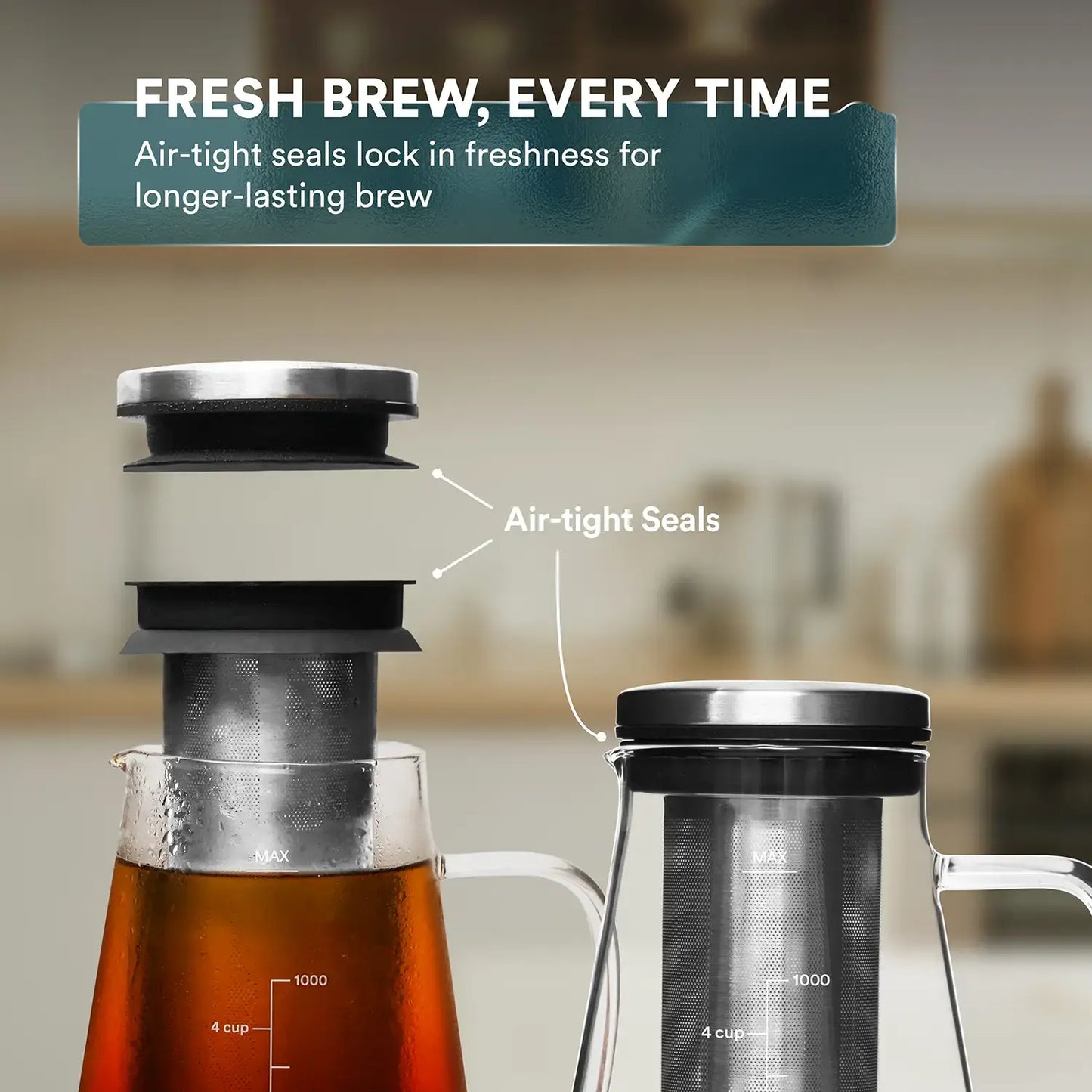 Airtight Cold Brew Iced Coffee Maker Pitcher