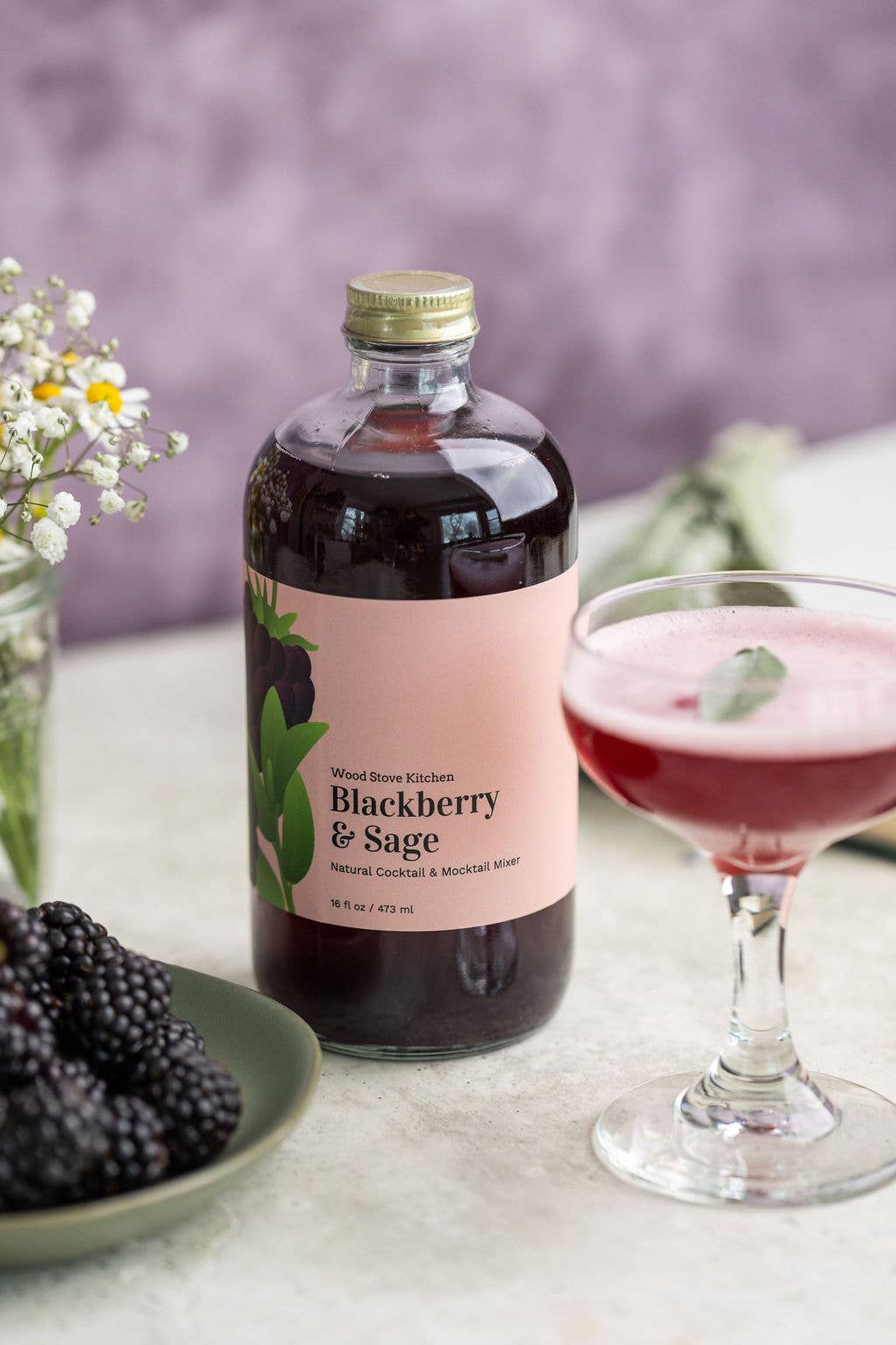 Blackberry & Sage Cocktail and Mocktail Mixer