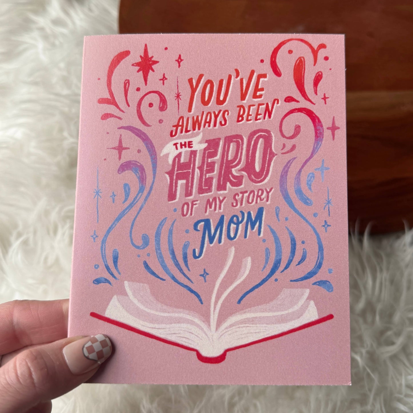 You've always been the hero Peach Mother's Day Card