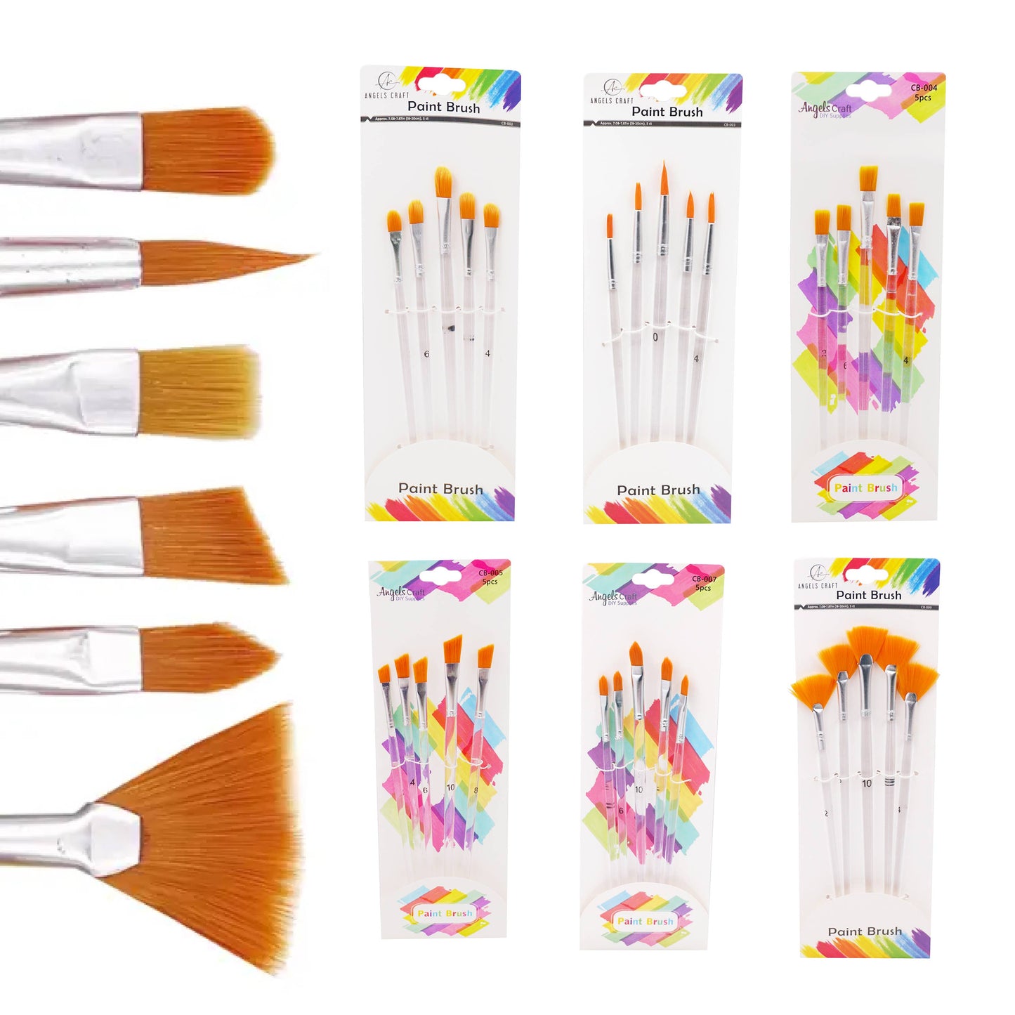 Pointed Paint Brush Set, 5-ct