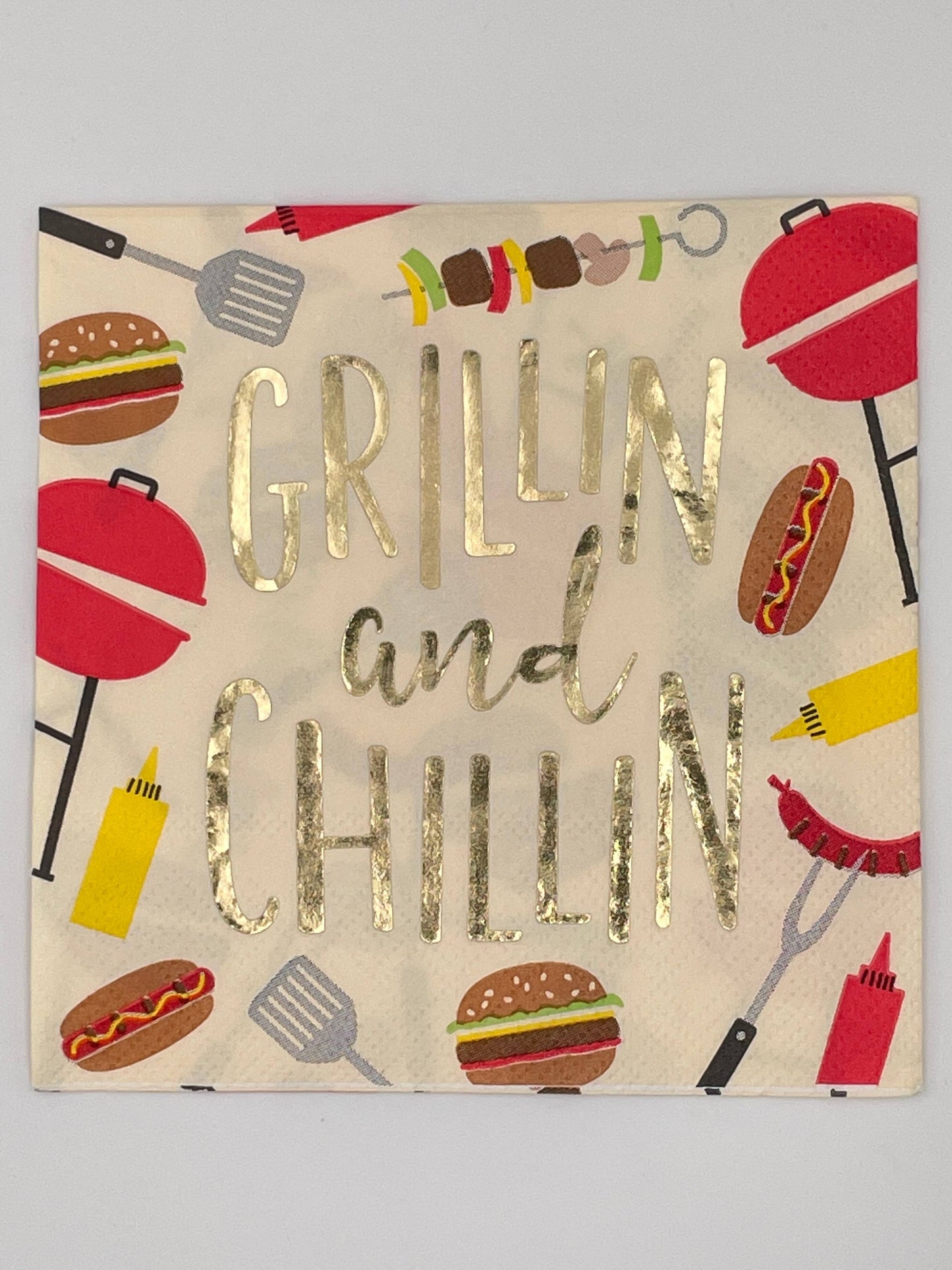 Fun Cocktail Napkins | Grillin and Chillin - Foil