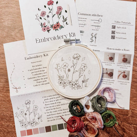 Wildflowers embroidery kit