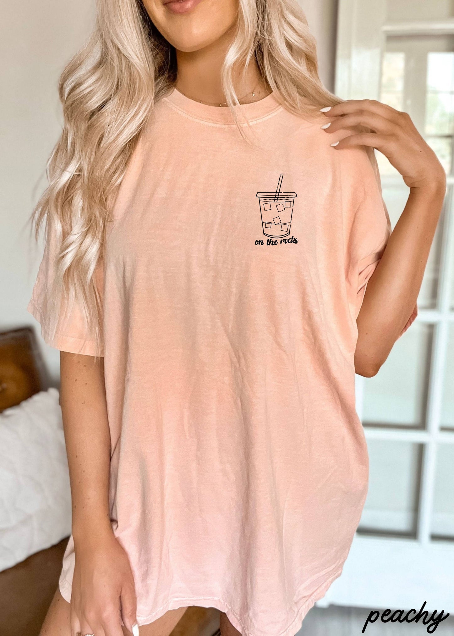 On the Rocks Iced Coffee Tee Light Green