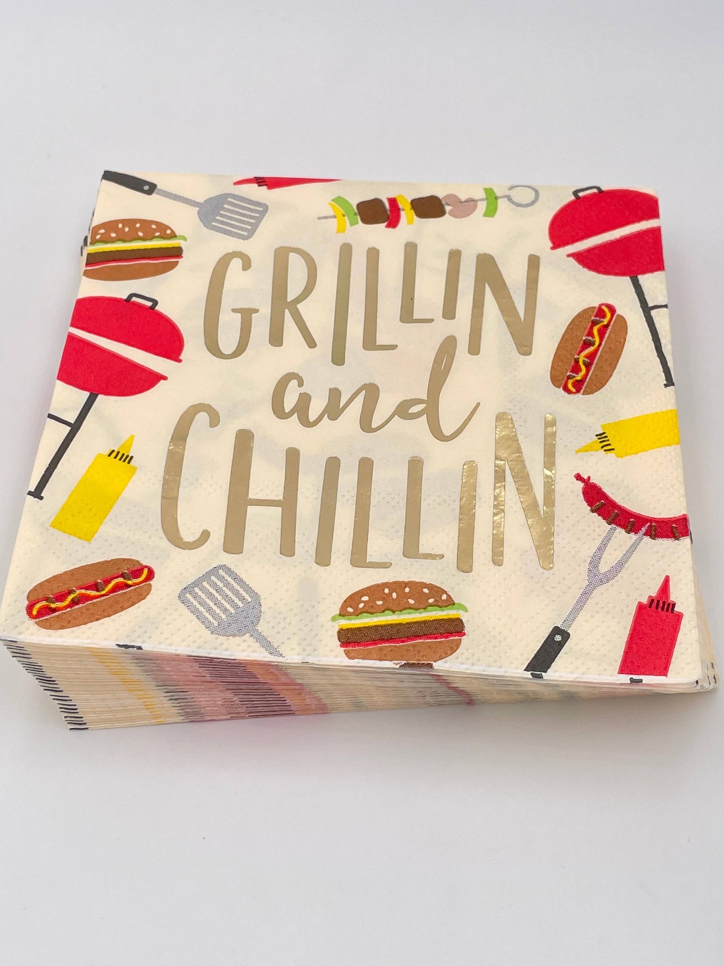 Fun Cocktail Napkins | Grillin and Chillin - Foil