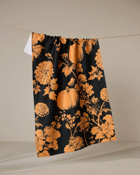 Haunted Harvest Orange Tea Towel