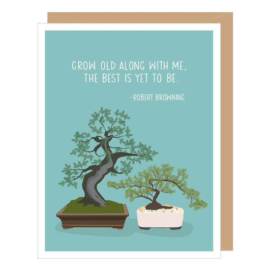 Bonsai Robert Browning Quote Anniversary Card