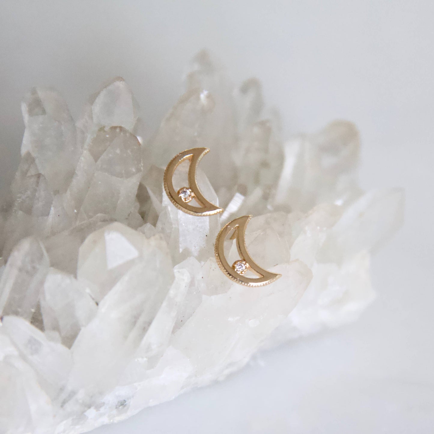 Zircon Moon Earrings