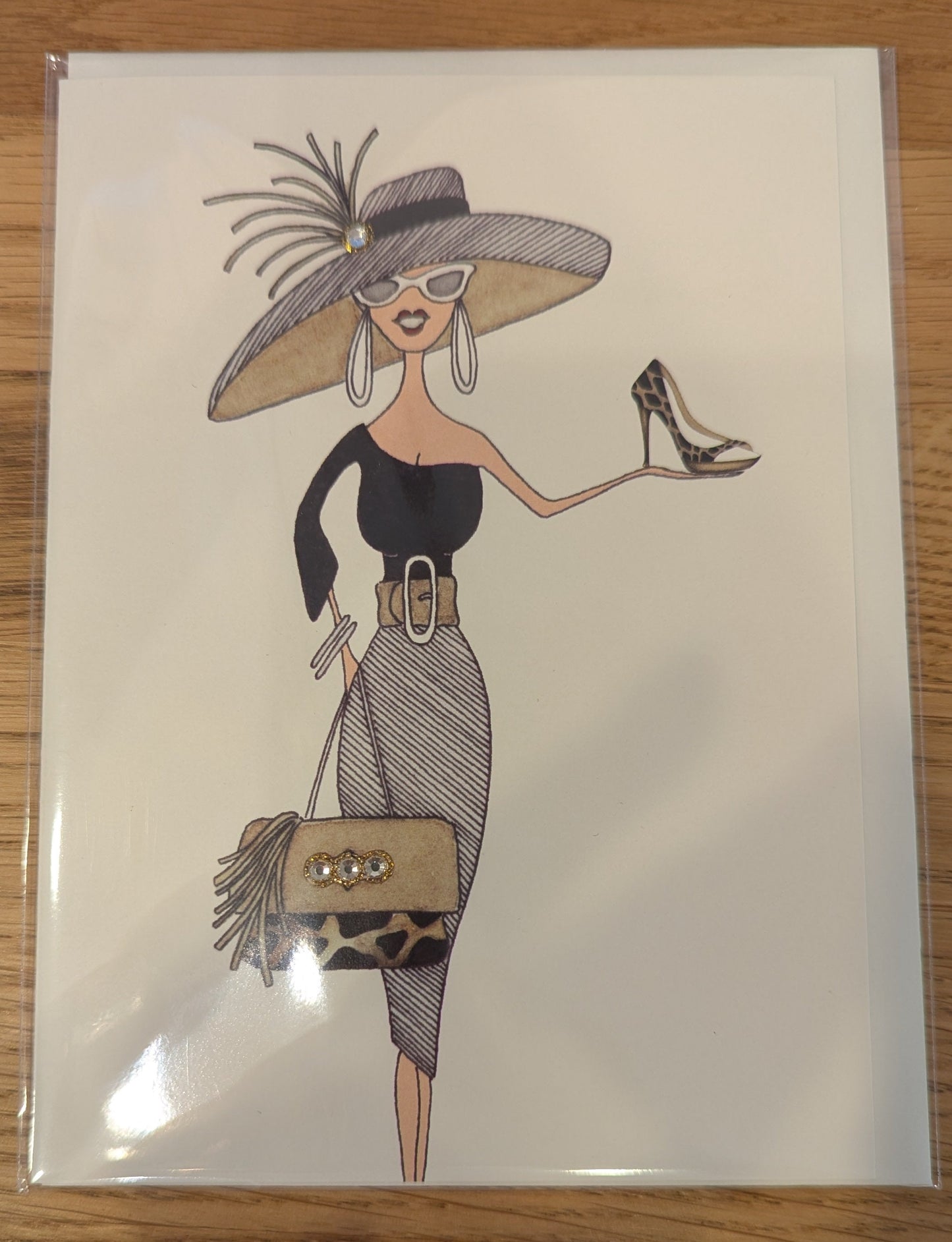 Lady in Hat with Shoe Card