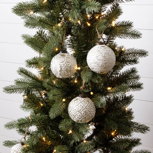 White Glass Ornaments