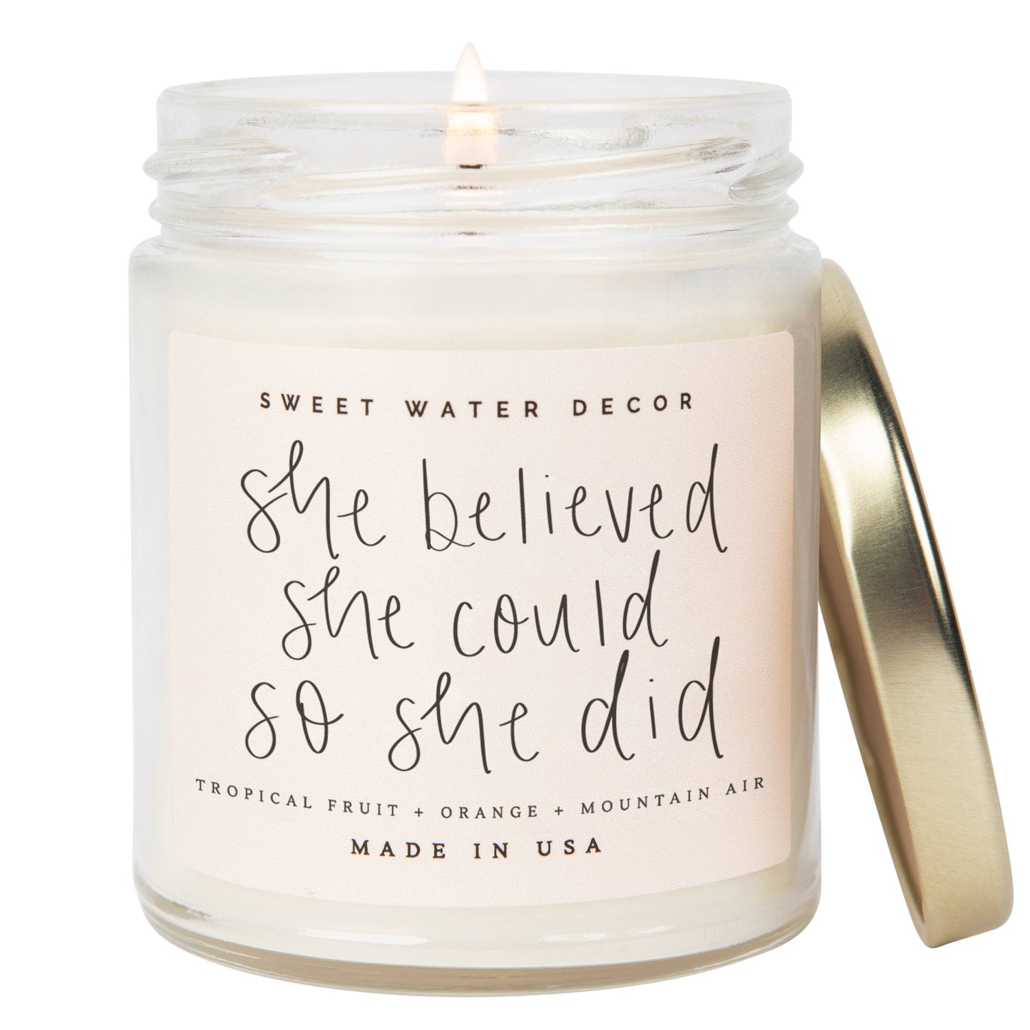 She Believed She Could 9 oz Soy Candle - Home Decor & Gifts